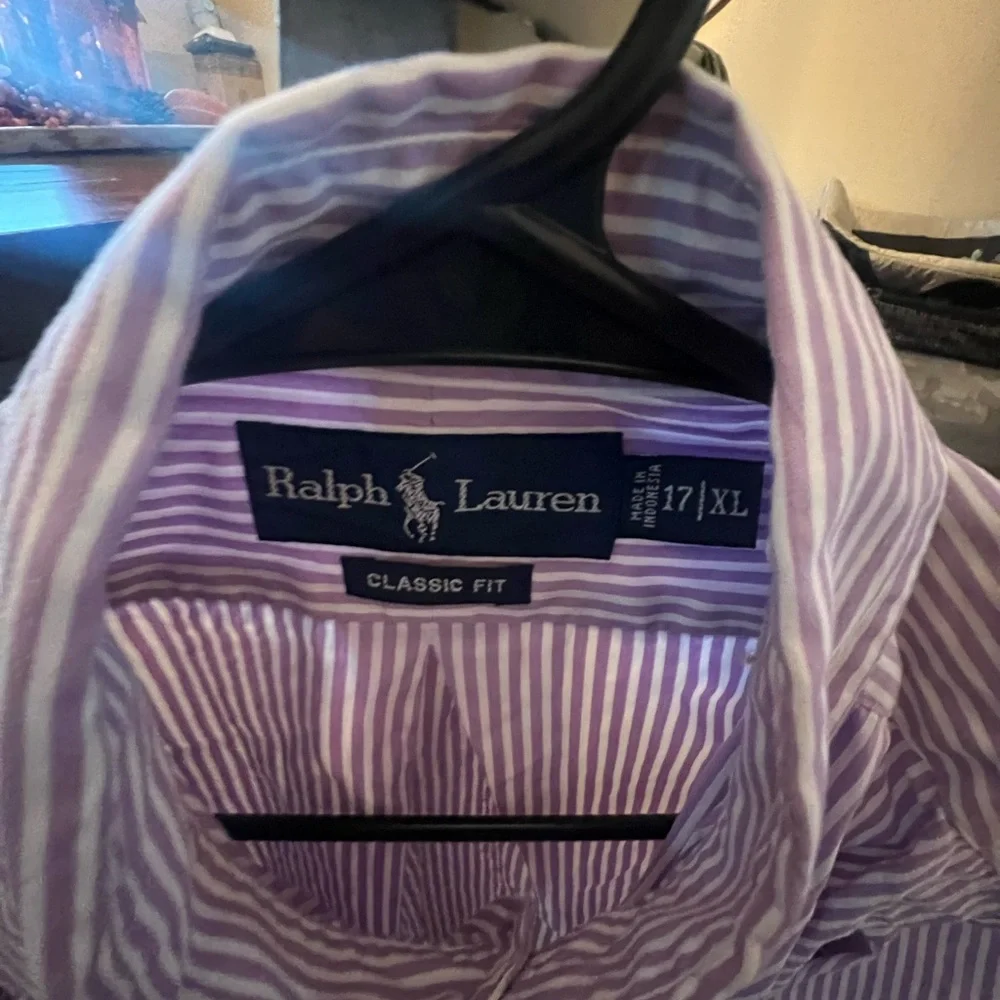 Barley worn Polo RL purple dress shirt. Size XL. - Picture 2 of 2